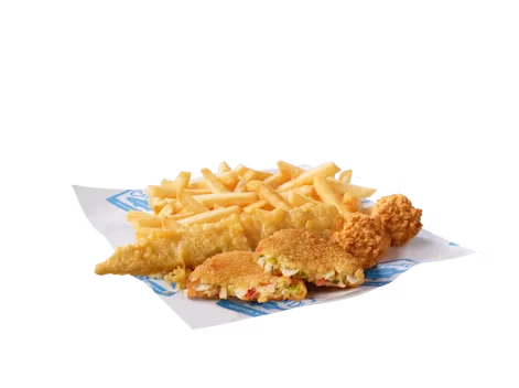Crab Cake, Fish, & Fries