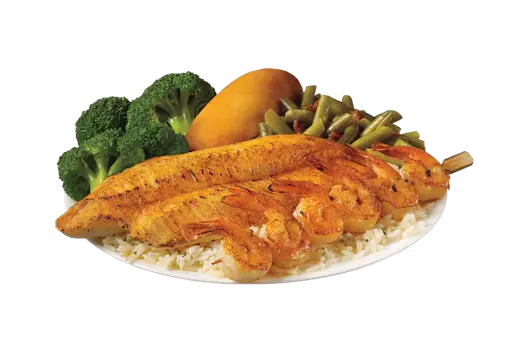 Grilled White Fish & Shrimp Skewer Meal